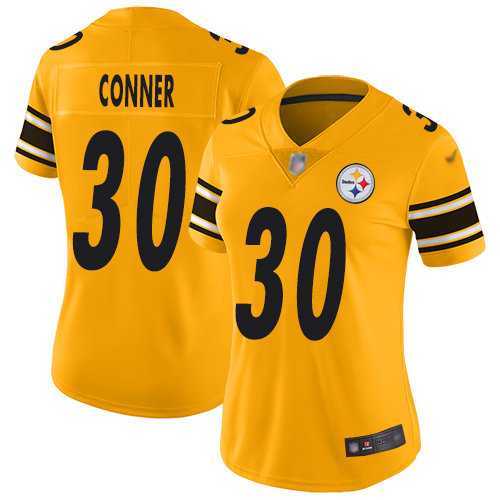 Womens Nike Steelers #30 James Conner Gold Stitched NFL Limited Inverted Legend Jersey Dzhi